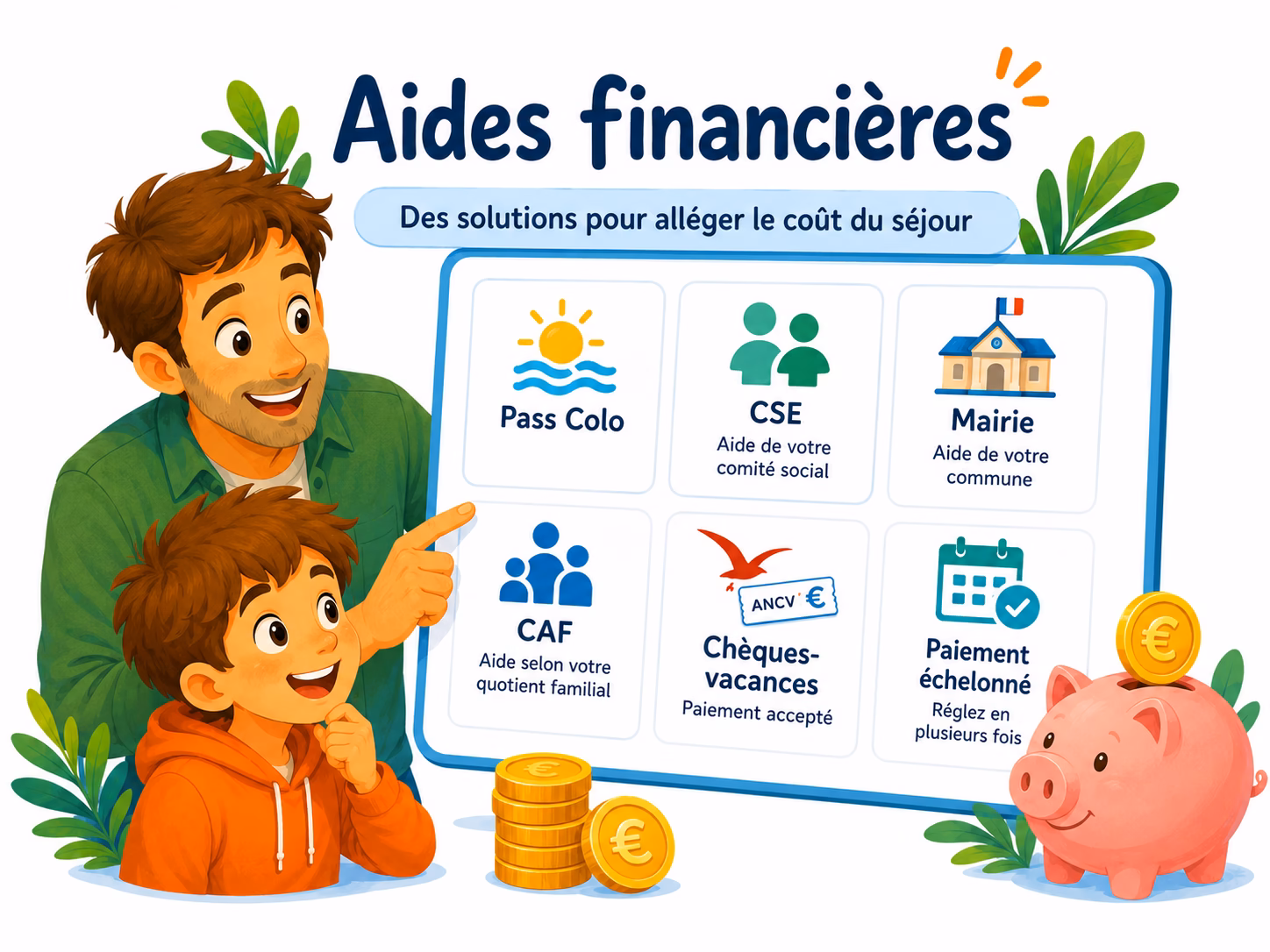 RESACOLO - Choisir sa colonie de vacances - Aides financières