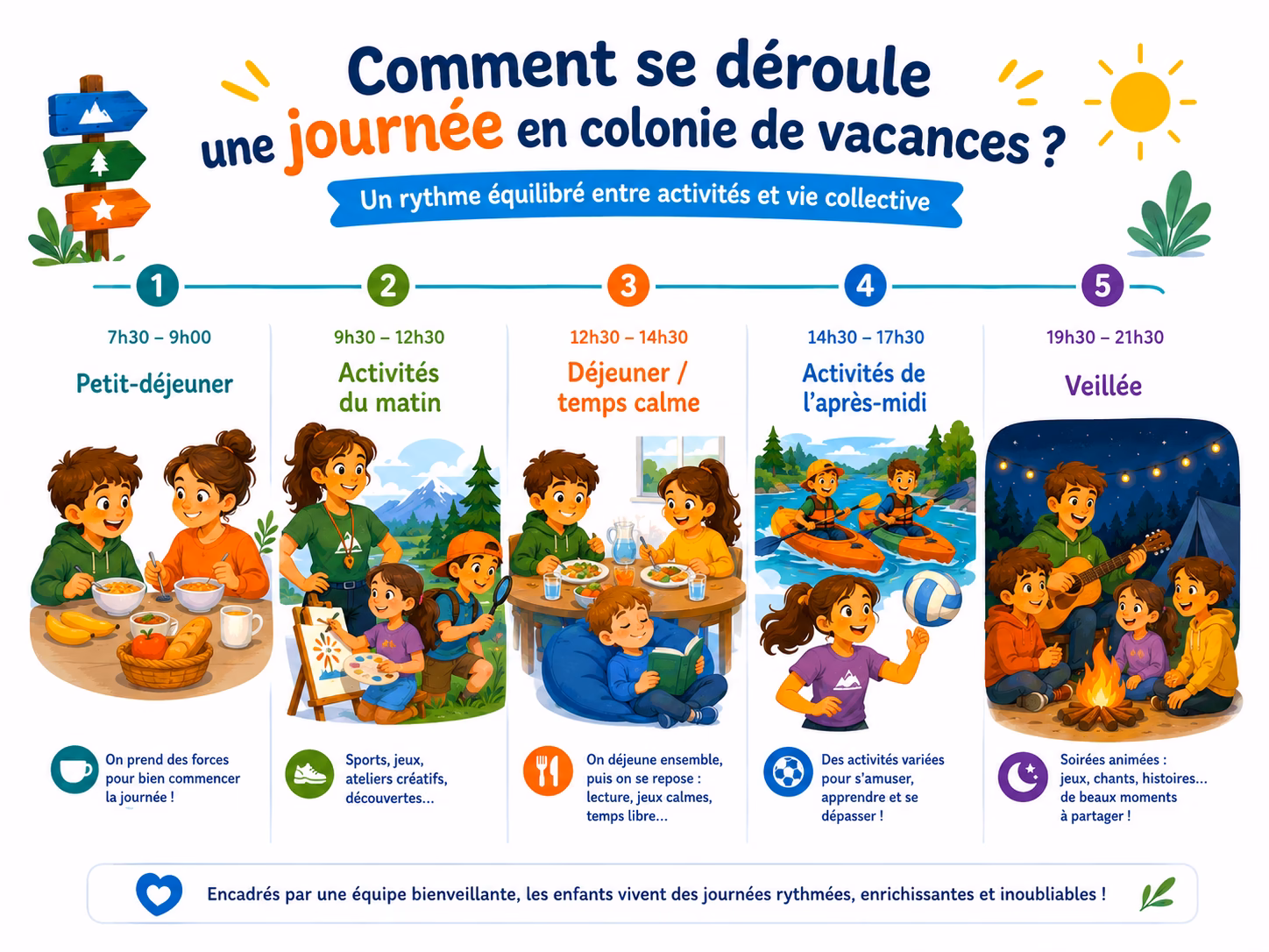 RESACOLO-Journee-type-en-colonie-de-vacances RESACOLO - Choisir sa colonie de vacances - Journée type