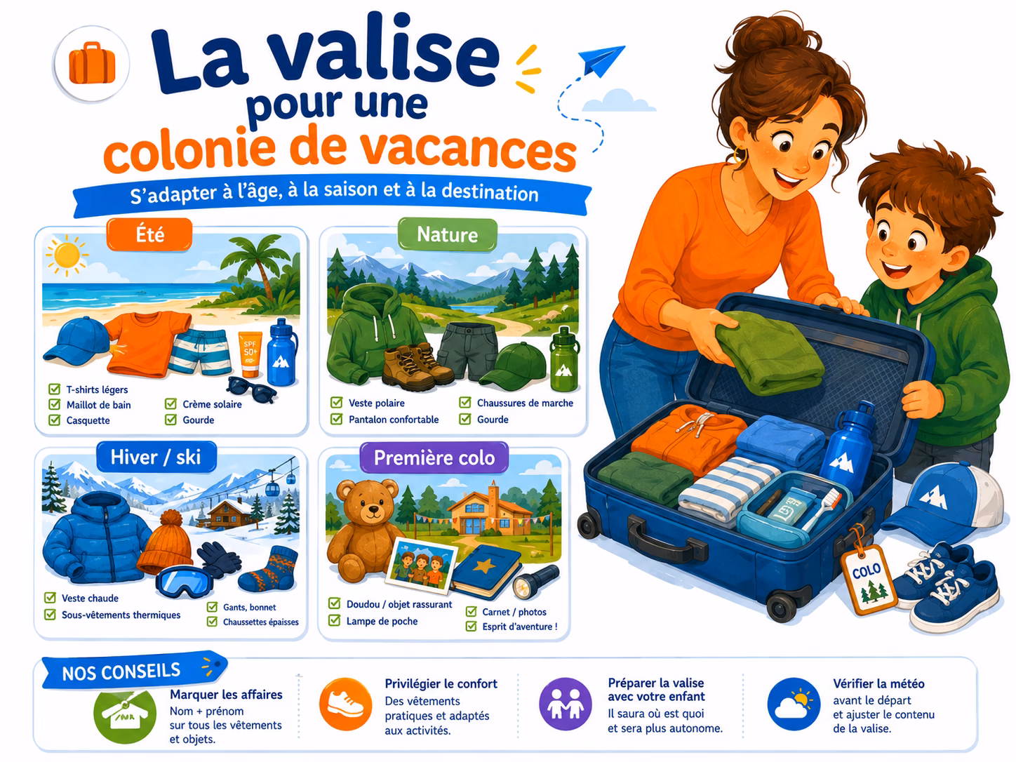 RESACOLO-Valise-pour-une-colonie-de-vacances RESACOLO - Choisir sa colonie de vacances - La valise pour une colo
