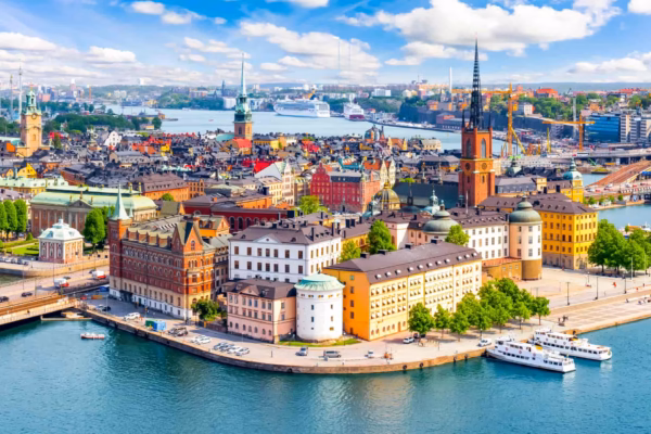 Colonie de vacances à Stockholm avec panorama sur les îles et les canaux.